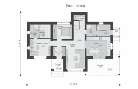 Двухэтажный дом с четырьмя спальнями, террасой и балконом.